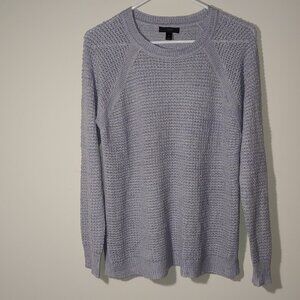 J.Crew Crochet Long Sleeves Crew Neck Mesh Pullover Sweater Size M Lavender